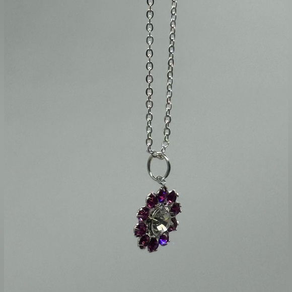 Crystal Flower Necklace made with Swarovski Crystals - Picture 10 of 13